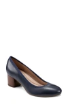 Earth Women's Rellia Block Heel Ballet Pumps In Blue Leather