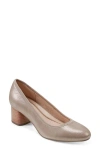 Earth ® Rellia Block Heel Pump In Yellow Gold Leather