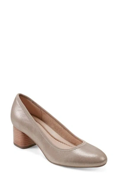 Earth ® Rellia Block Heel Pump In Yellow Gold Leather
