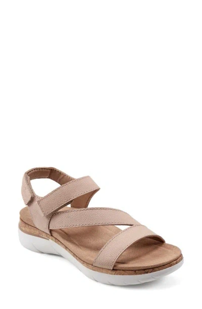 Earth Roni Ankle Strap Sandal In Light Natural Nubuck