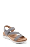 Earth Roni Ankle Strap Sandal In Grey Nubuck