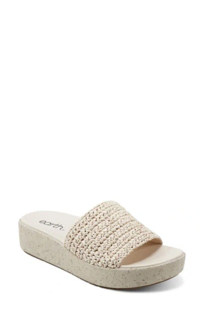 Earth Sachan Platform Slide Sandal In Ivory