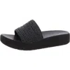 Earth Sachan Platform Slide Sandal In Black