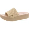 Earth Sachan Womens Slip On Open Toe Slide Sandals In Light Natural