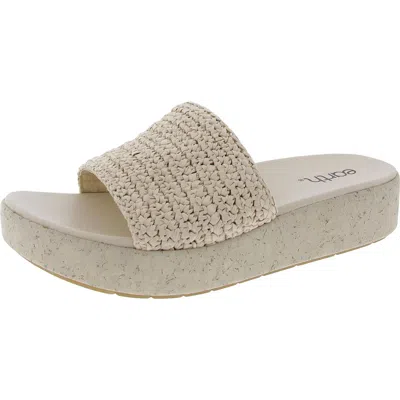 EARTH SACHAN WOMENS SLIP ON OPEN TOE SLIDE SANDALS