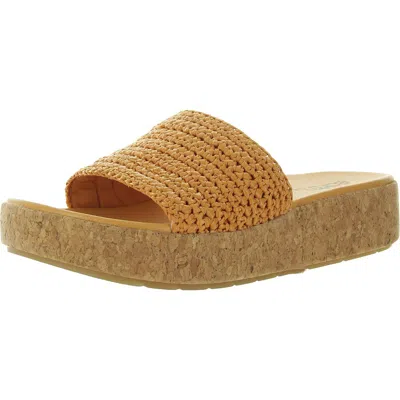 EARTH SACHAN WOMENS SLIP ON OPEN TOE SLIDE SANDALS