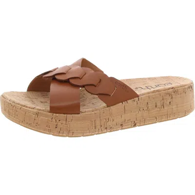 EARTH SCOTTI WOMENS SLIP ON OPEN TOE PLATFORM SANDALS