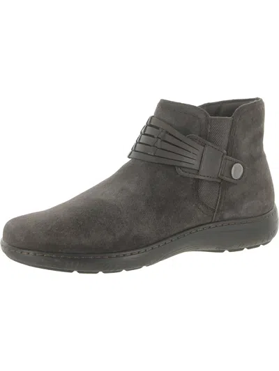 Earth Synal Womens Suede Harness Booties In Gray