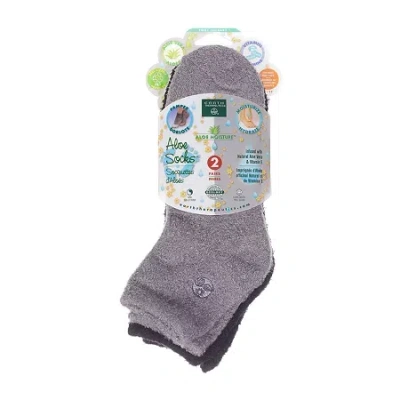 Earth Therapeutics Grey & Black Aloe Moisturizing Socks In Gray