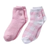 Earth Therapeutics Pink Plaid Aloe Moisturizing Socks In Pink