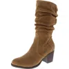 Earth Vine Womens Suede Almond Toe Mid-calf Boots In Multi
