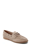 Earth Women's Wishing Woven Slip-on Boat Shoe In Cream Suede