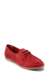 Earth Women's Wishing Woven Slip-on Boat Shoe In Red Suede