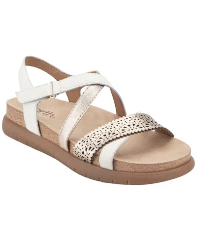 Earth Women's Athena Strappy Footbed Flatform Sandals In White