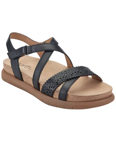 Earth Women's Athena Strappy Footbed Flatform Sandals In Black