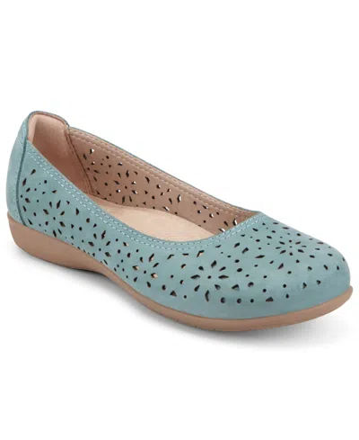 Earth Women's Bentlee Cutout Leather Slip-on Ballet Flats In Blue