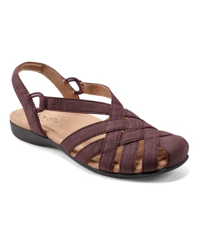 Earth Women's Berri Woven Slingback Sandals In Dark Red Leather