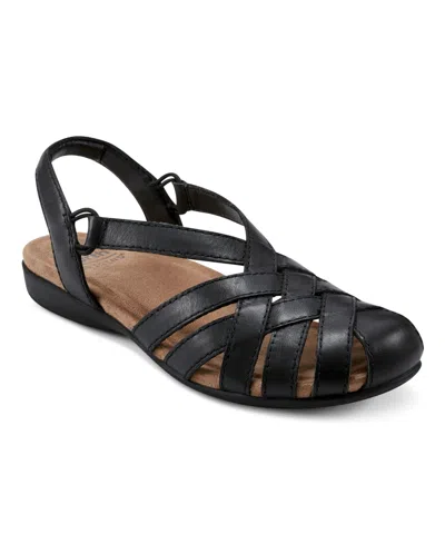 Earth Women's Berri Woven Slingback Sandals In Black Leather