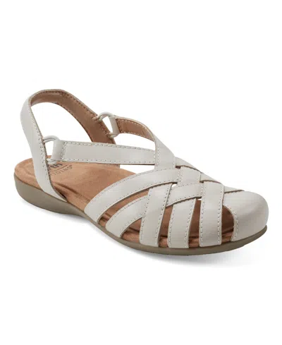 Earth Women's Berri Woven Casual Round Toe Slip-on Sandals In Ivory Leather