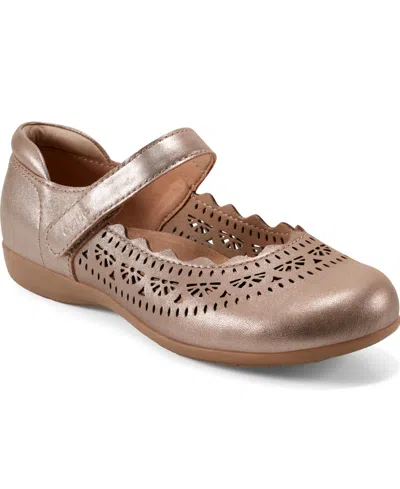 Earth Women's Brady Mary Jane Round Toe Flats In Rose Gold Leather