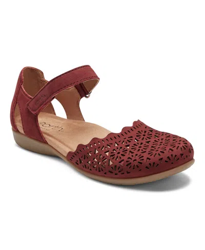Earth Women's Bronnie Perforated Two-piece Flat Sandals In Red