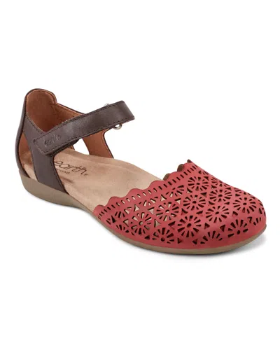 Earth Women's Bronnie Perforated Two-piece Flat Sandals In Red