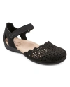 Earth Women's Bronnie Perforated Two-piece Flat Sandals In Black Nubuck
