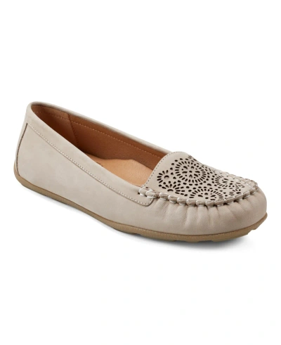 Earth Women's Carmen Round Toe Slip-on Casual Flat Loafers In Light Natural Nubuck
