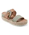 Earth Colla Espadrille Wedge Sandal In Light Green,natural