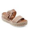 Earth Colla Espadrille Wedge Sandal In Medium Natural,white