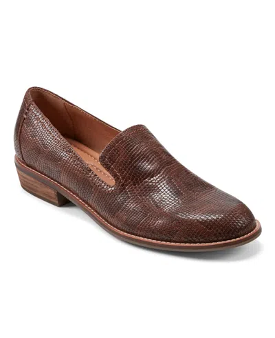 Earth Women's Edna Flat Slip-on Loafers In Brown Snake Leather