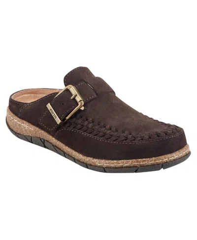 Earth Women's Eileen Woven Suede Footbed Mule Clogs In Brown