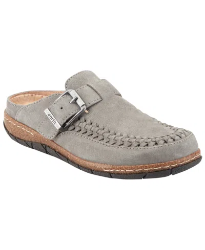 Earth Women's Eileen Woven Suede Footbed Mule Clogs In Gray