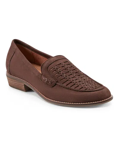 Earth Women's Elona Woven Slip-on Loafers In Dark Brown Leather