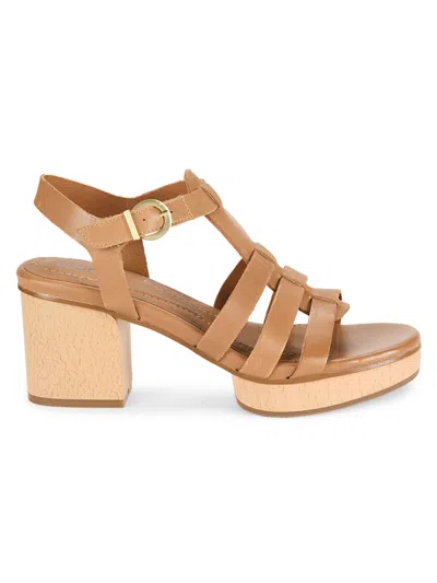 Earth Women's Adona Strappy Block Heel Dress Sandals In Medium Natural