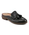 Earth Everett Womens Tassel Loafer Mules In Black Leather