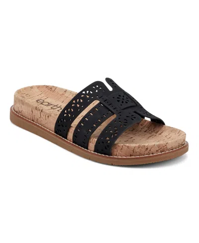 Earth Women's Fairren Flat Slip-on Footbed Sandals In Black