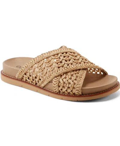 Earth Women's Flurry Woven Crisscross Flat Sandals In Natural