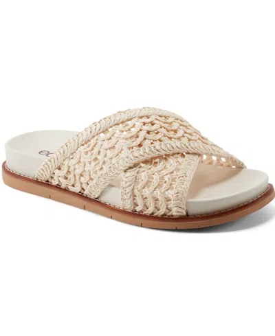 Earth Women's Flurry Woven Crisscross Flat Sandals In Neutral