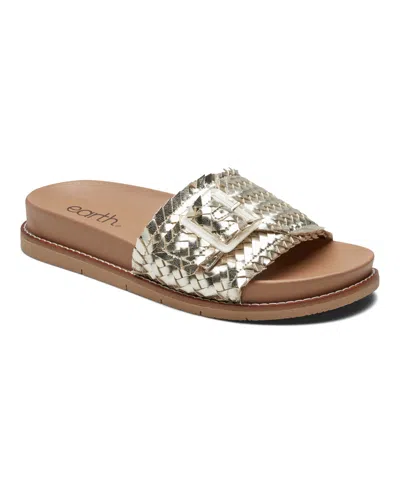 Earth Women's Fontane Woven Flat Sandals In Gold