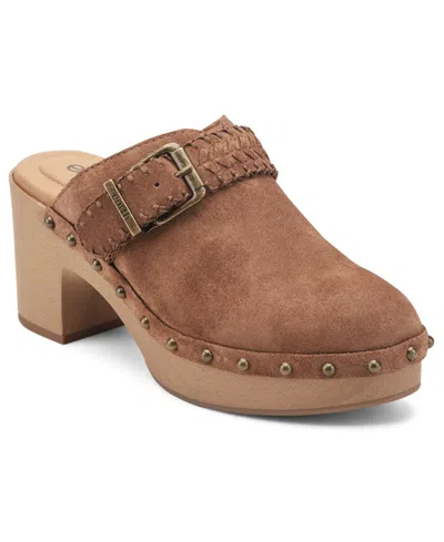 Earth Women's Gilly Suede Studded Block Heel Clogs In Black