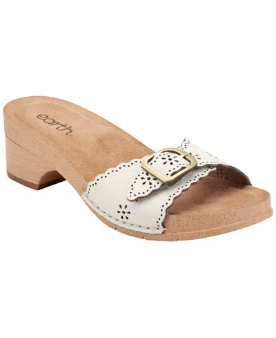Earth Women's Haisly Leather Buckle Band Block Heel Sandals In Neutral