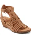 Earth Women's Hattie Fisherman Wedge Sandals In Cognac