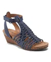 Earth Women's Hattie Fisherman Wedge Sandals In Navy