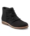 Earth Ethilaree Womens Zipper Faux Leather Booties In Black Leather