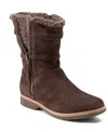 Earth Women's Hyland Water Repellent Round Toe Casual Booties In Brown Suede