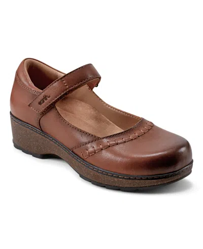 Earth Women's Kalece Leather Stitched Mary Jane Flats In Light Natural Leather