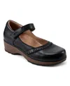 Earth Kalece Womens Adjustable Leather Mary Jane Heels In Black Leather