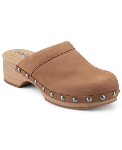 Earth Women's Kimber Leather Studded Block Heel Clogs In Blue
