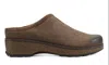 Earth Women's Kolia Round Toe Slip-on Casual Heeled Mules In Dark Brown In Brown